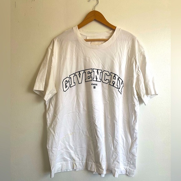 Givenchy White Paris Logo Short Sleeve Tee